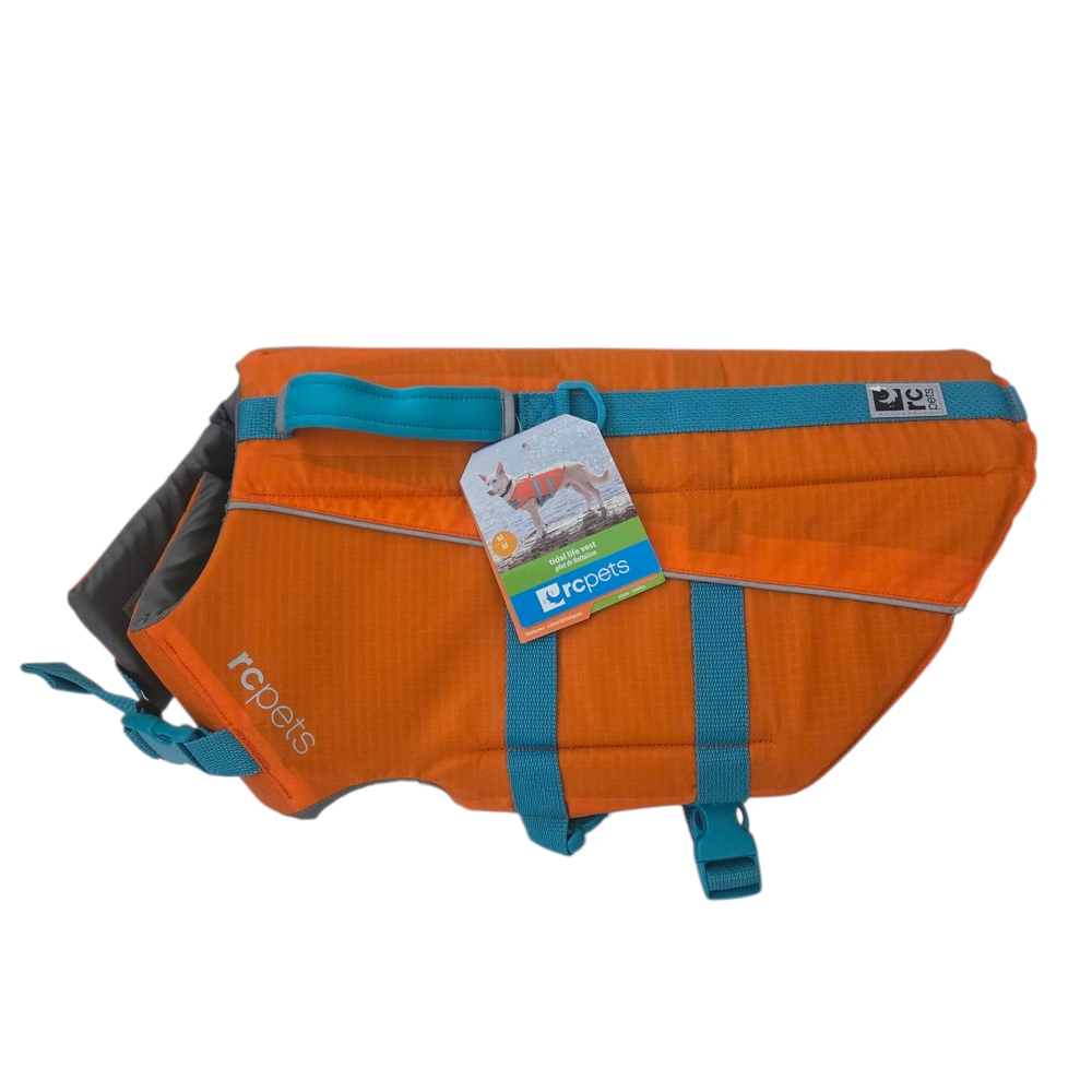 RC Pets Orange Blue Tidal Life Vest Dog Life Jacket SZ M NEW